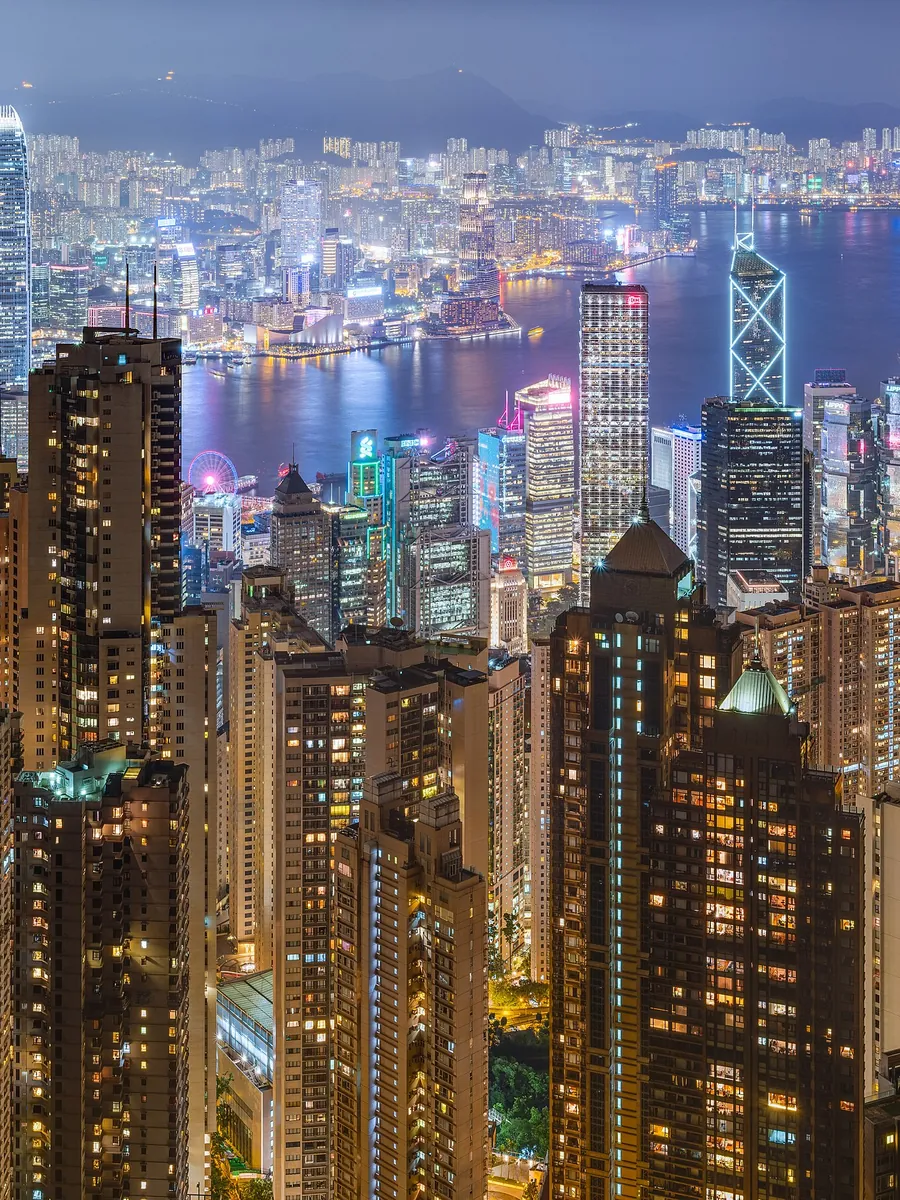 Hong Kong skyline over Victoria Harbour